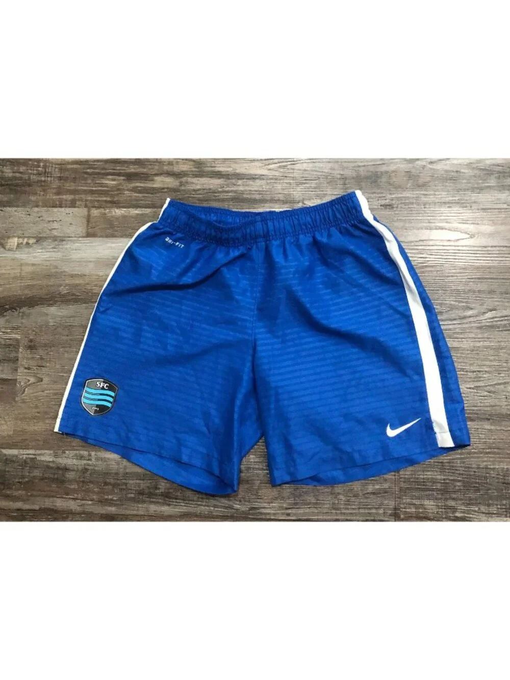 Nike Dri Fit Womens Medium SFC Soccer Blue Athletic Shorts